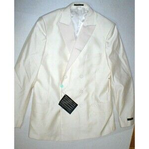 New NWT 54 Mens Tuxedo Suit Pants Jacket 44 Italy Valentino Cream White Designer